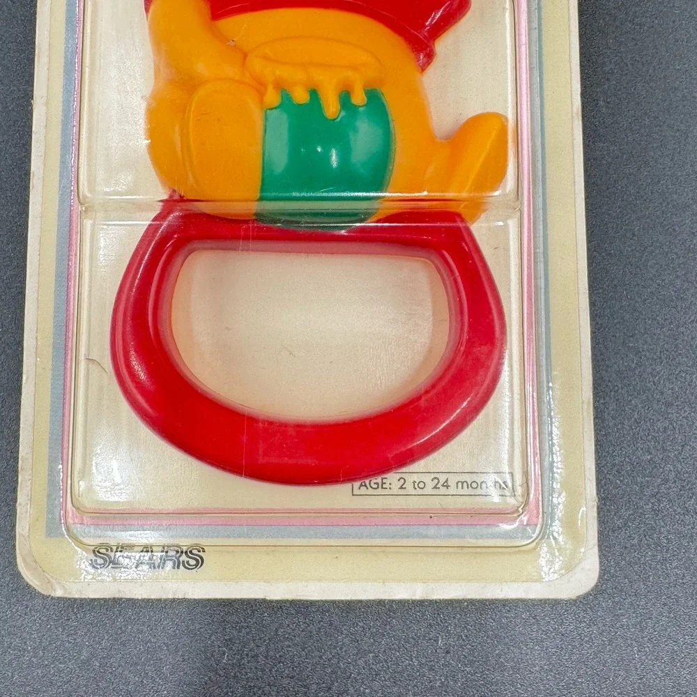 Vintage 1984 Winnie the Pooh Bear Sears Baby Rattle Toy Disney New sealed Deluxe